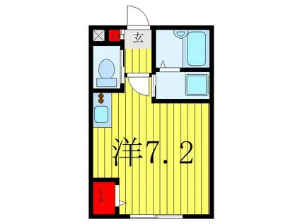 クレシア本木西町(ワンルーム/1階)の間取り写真