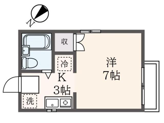 メーゾン四谷(1K/1階)の間取り写真