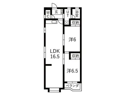 パーク・ハイツ(2LDK/2階)の間取り写真
