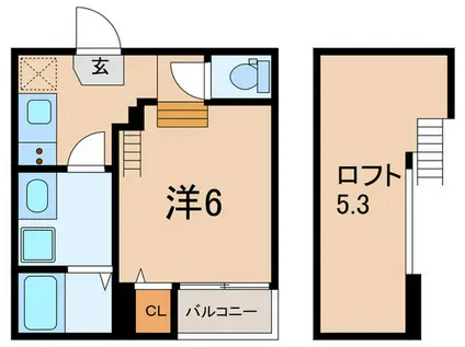 ハーモニーテラス神田町(ワンルーム/1階)の間取り写真