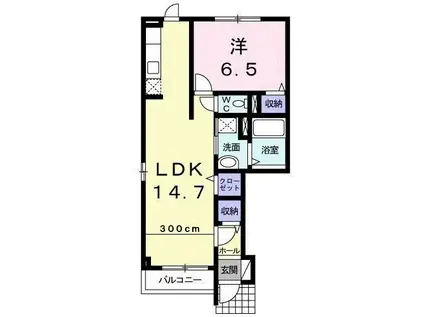 グランSフィールド III(1LDK/1階)の間取り写真