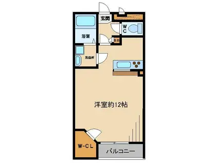 レオパレスイーグルV(ワンルーム/1階)の間取り写真