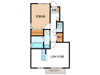 サントガスパーレB(1LDK/1階)の間取り写真