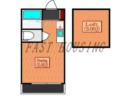 ヴァーチェストーンハウス(ワンルーム/2階)の間取り写真