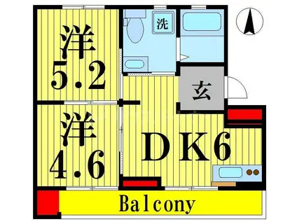いろどりの杜(2DK/3階)の間取り写真