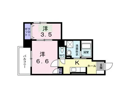 ウィルパレスSU(2K/4階)の間取り写真
