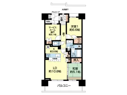 プレミスト大江ザ・レジデンス(3LDK/14階)の間取り写真