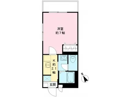 クレッセント山王(1K/3階)の間取り写真