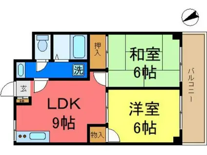 第二ハイツカトレア(2LDK/1階)の間取り写真