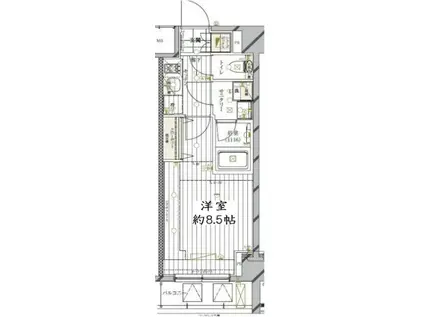 レガリス品川南大井III(1K/5階)の間取り写真