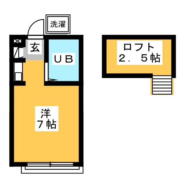 本町セブンハイム(ワンルーム/2階)の間取り写真