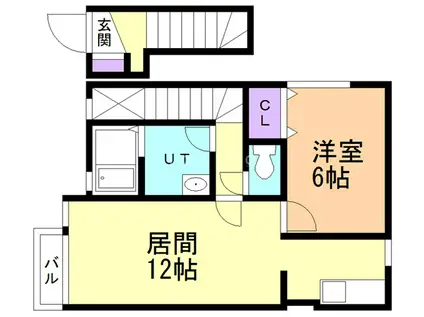プレジャー(1LDK/2階)の間取り写真