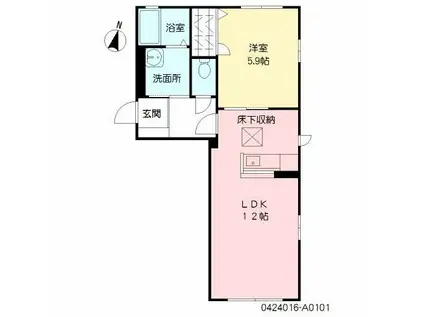 メゾンルートアイ(1LDK/1階)の間取り写真