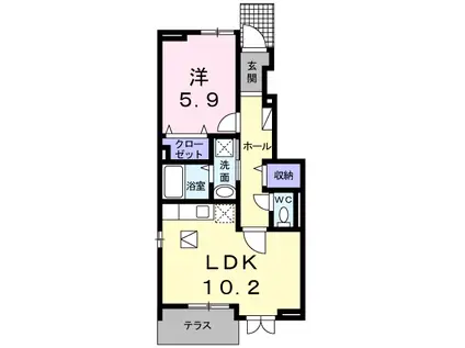 サン・アベニューB(1LDK/1階)の間取り写真