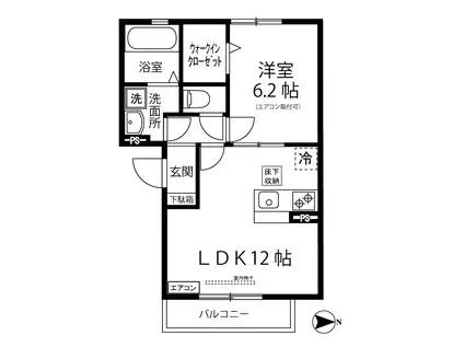 サニープレイス(1LDK/1階)の間取り写真