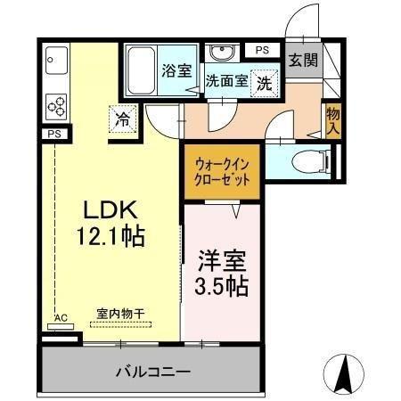 レジデンスSUMIHOU III(1LDK/2階)の間取り写真