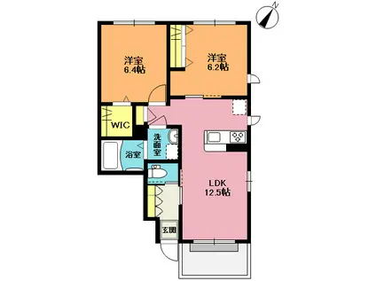 SHMプレミアス(2LDK/1階)の間取り写真