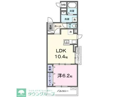 ジーニアス・ラソ(1LDK/3階)の間取り写真