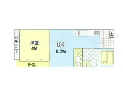 カーサ・スタジオーネ河原町(1LDK/1階)の間取り写真