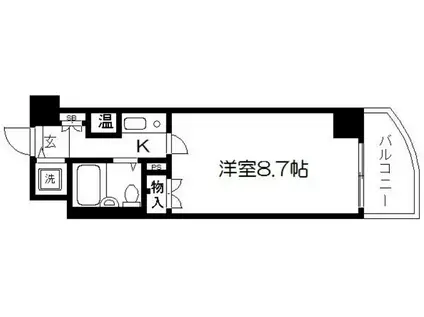 アクシルコート京都二条ウエスト(1K/6階)の間取り写真