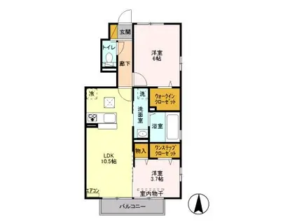 ルーチェ(2LDK/1階)の間取り写真