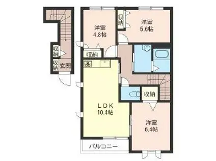 エスペランサB(2LDK/2階)の間取り写真