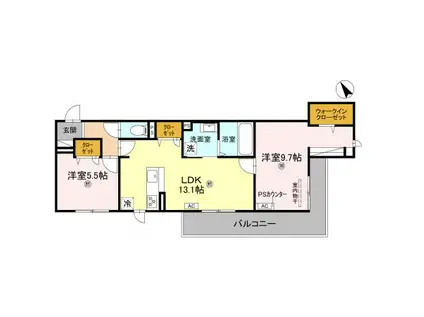 GIGLIATO(2LDK/2階)の間取り写真