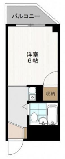 曙ビル(1K/5階)の間取り写真