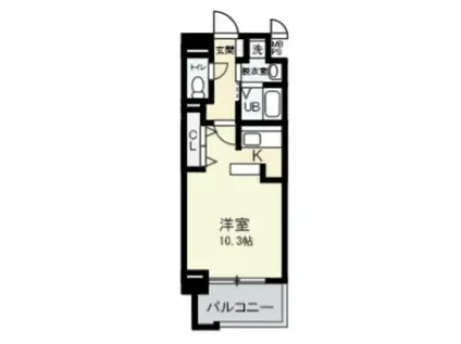 ブランクレール谷町(1K/6階)の間取り写真