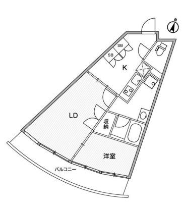 GRANDUO代々木2(2K/3階)の間取り写真