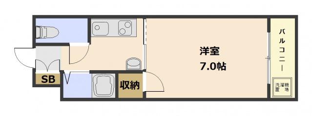 ラ・メゾン峰(1K/3階)の間取り写真