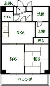 エルグランデ味美(2DK/4階)の間取り写真