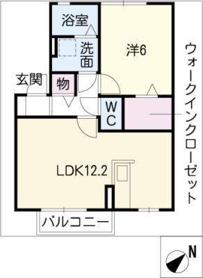 ウィルコート山腰(1LDK/1階)の間取り写真