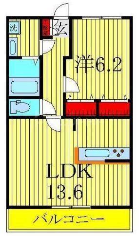 グリシーナおおたか(1LDK/3階)の間取り写真