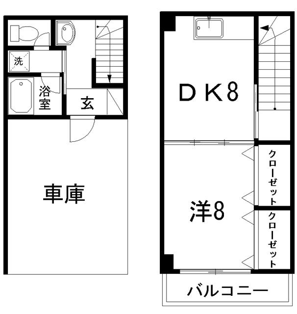 リドーヴェール(1DK/1階)の間取り写真