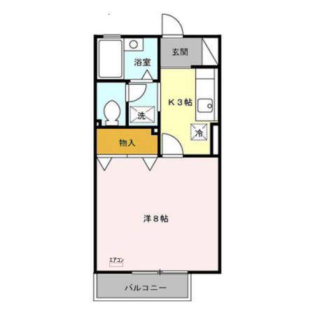 サンクテュエール(1K/1階)の間取り写真