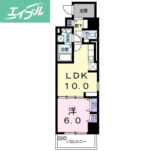 レジデンス柳町(1LDK/1階)の間取り写真