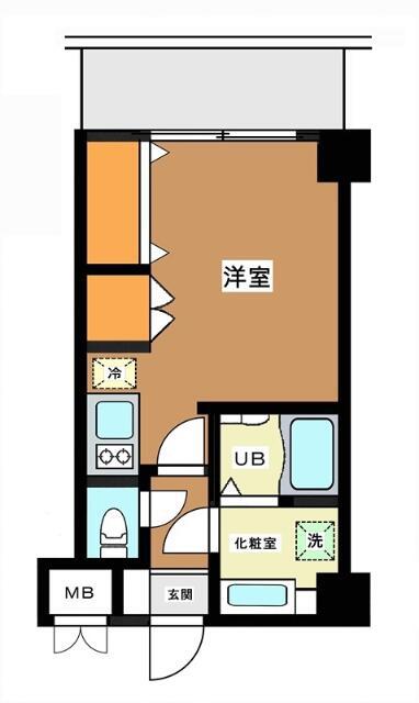 レスピール羽田(ワンルーム/2階)の間取り写真