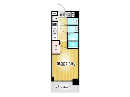 プレサンスジェネ丸の内(1K/7階)の間取り写真