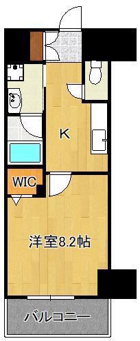 テゾーロ行橋(1K/4階)の間取り写真