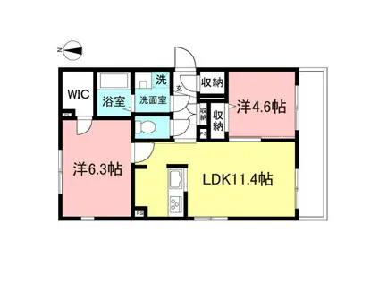 メゾンスカイK(2LDK/3階)の間取り写真
