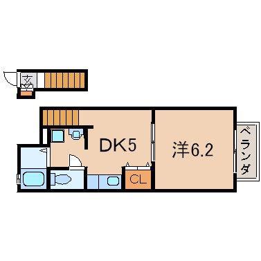サニーヒルズ淡海(1DK/1階)の間取り写真