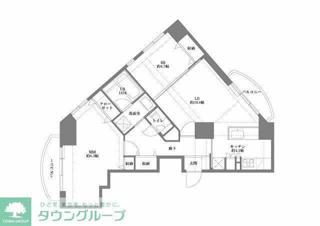 リヴァーサイド111(2DK/3階)の間取り写真