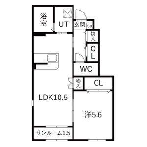ジムカーナ(1LDK/1階)の間取り写真