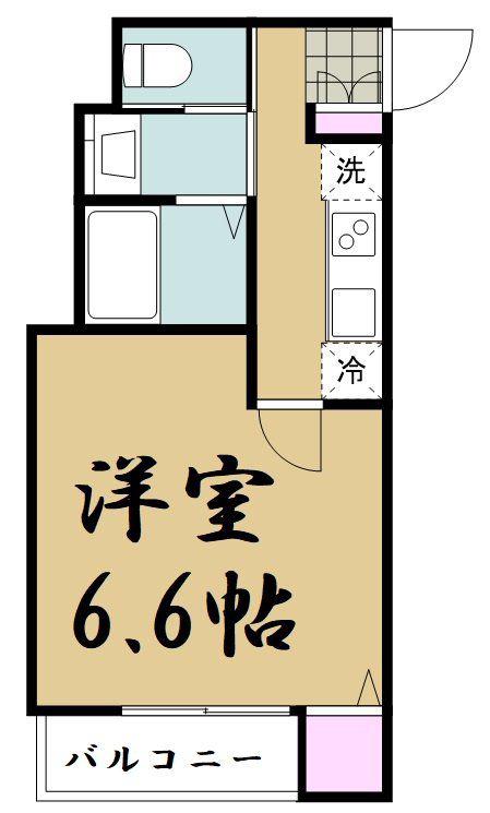 FOREAL宮城野原ステッラ(1K/1階)の間取り写真