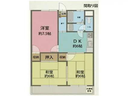 第二ヤマネハイム(3DK/3階)の間取り写真