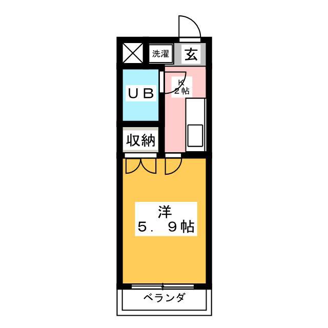 コクブマンション(1K/4階)の間取り写真