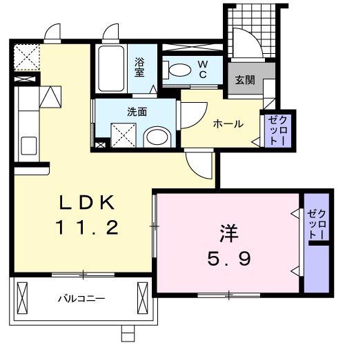 ヴィオラ多米(1LDK/1階)の間取り写真