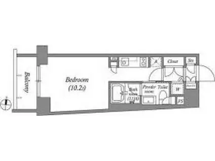 オーパスホームズ桜新町(ワンルーム/1階)の間取り写真