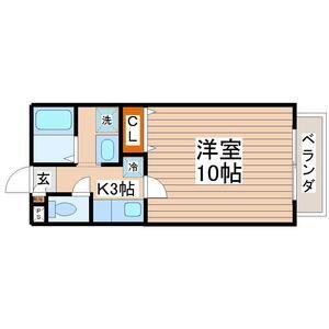 サンヴィレッジ泉崎(1K/2階)の間取り写真